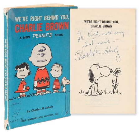 Lot #470 Charles Schulz Signed Sketch in Book -