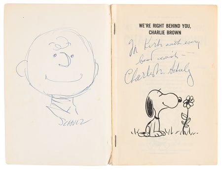 Lot #470 Charles Schulz Signed Sketch in Book - We're Right Behind You, Charlie Brown - Image 4