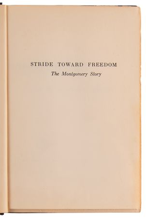 Lot #215 Martin Luther King, Jr. Signed Book - Stride Toward Freedom - Presented to the Owner of the Marsalis Mansion Motel - Image 5