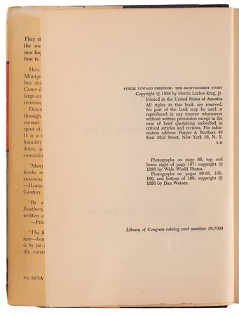 Lot #215 Martin Luther King, Jr. Signed Book - Stride Toward Freedom - Presented to the Owner of the Marsalis Mansion Motel - Image 6
