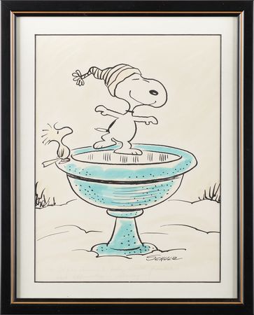 Lot #471 Charles Schulz Signed Sketch of Snoopy