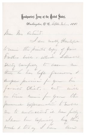 Lot #307 William T. Sherman Autograph Letter