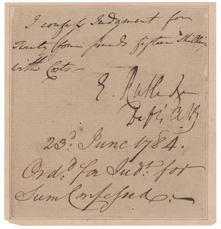 Lot #134 Edward Rutledge Autograph Endorsement