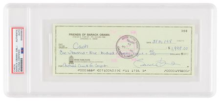 Lot #26 Barack Obama Twice-Signed Check, Amidst His 1998 Illinois State Senate Campaign - Image 1