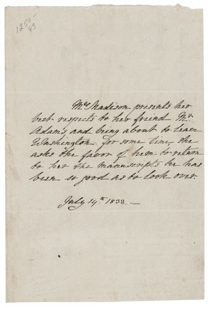 Lot #3 Dolley Madison Third-Person Autograph