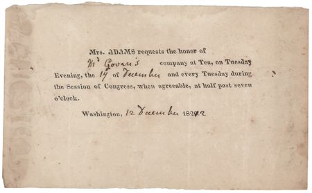 Lot #4 Louisa Adams Hand-Annotated Invitation