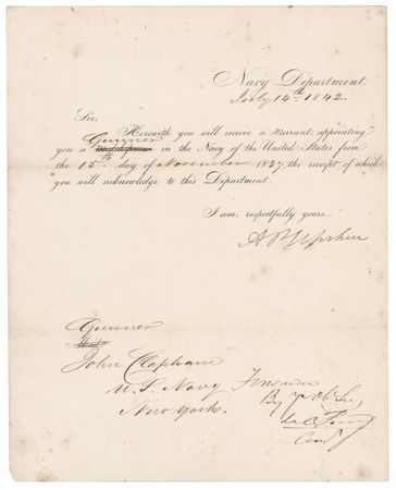 Lot #306 Matthew C. Perry Autograph Endorsement