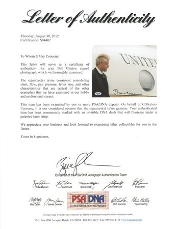 Lot #120 Bill Clinton Signed Photograph - Image 2