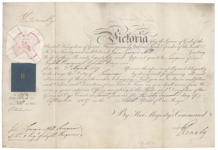 Lot #186 Queen Victoria Document Signed (1837) -