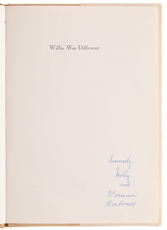 Lot #448 Norman Rockwell Twice-Signed Book - Willie Was Different - Image 3