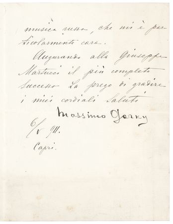 Lot #479 Maxim Gorky Letter Signed While in Exile - 