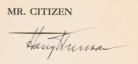 Lot #66 Harry S. Truman Signed Book - Mr. Citizen - Image 2