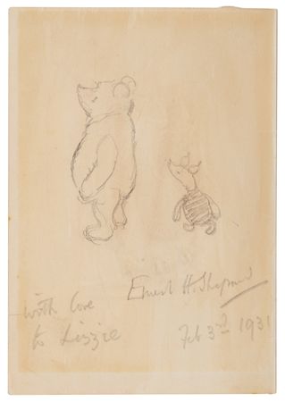 Lot #490 Ernest Shepard Signed Sketch -