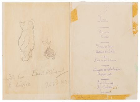Lot #490 Ernest Shepard Signed Sketch - Winnie-the-Pooh and Piglet - Image 2