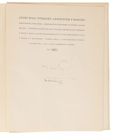 Lot #443 Alphonse Mucha Signed Book - Andelicek z Baroku (Ltd. Ed. #61/200) - Image 4