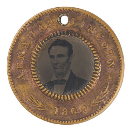 Lot #39 Abraham Lincoln and Hannibal Hamlin 1860 Presidential Campaign Ferrotype Token - Image 1