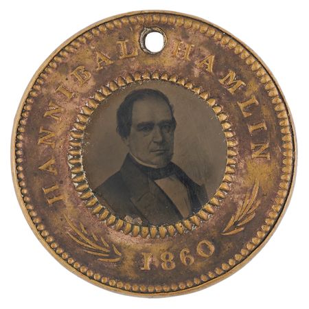 Lot #39 Abraham Lincoln and Hannibal Hamlin 1860 Presidential Campaign Ferrotype Token - Image 2