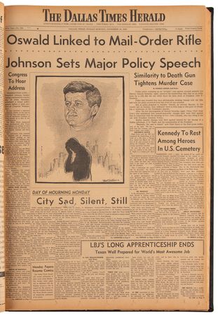 Lot #86 Kennedy Assassination: Scrapbook of Dallas Newspapers from Late November 1963 - Image 5