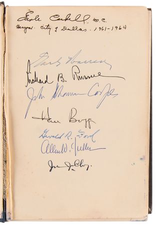 Lot #287 Kennedy Assassination: Warren Commission (7) Multi-Signed Book - From the Library of Dallas Mayor Earl Cabbel - Image 4
