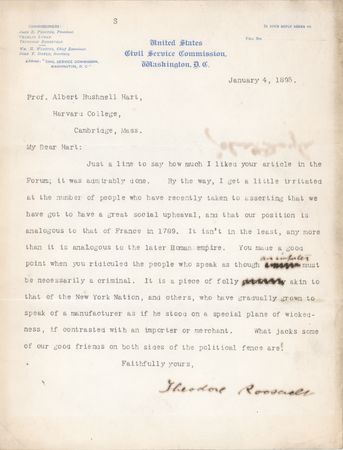 Lot #5 Theodore Roosevelt Typed Letter Signed -