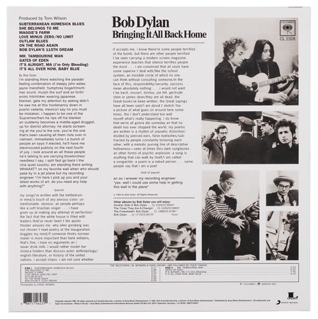 Lot #532 Bob Dylan Signed Album - Bringing It All Back Home - Image 3