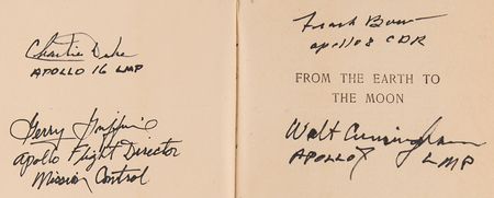 Lot #339 Apollo Astronauts Signed Book - From the Earth to the Moon - Image 2