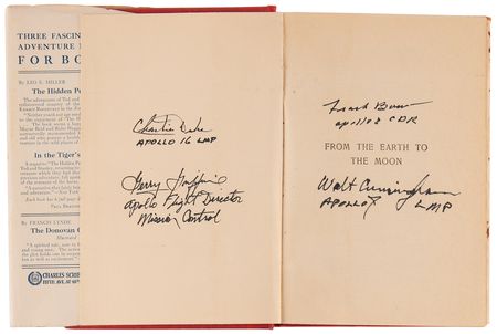 Lot #339 Apollo Astronauts Signed Book - From the Earth to the Moon - Image 4