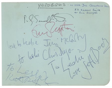 Lot #537 The Yardbirds Signature with Eric Clapton