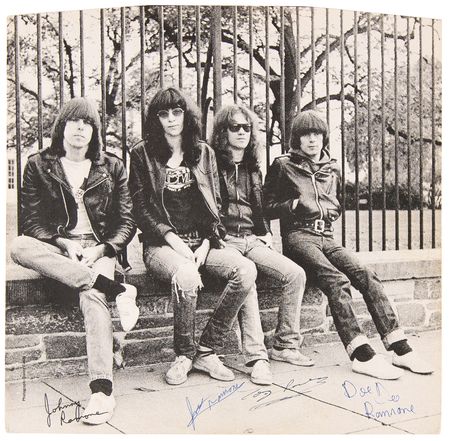 Lot #587. Ramones Signed Inner Album Sleeve - Leave Home