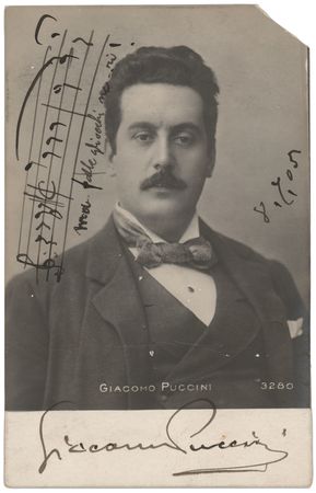Lot #540 Giacomo Puccini Signed Postcard