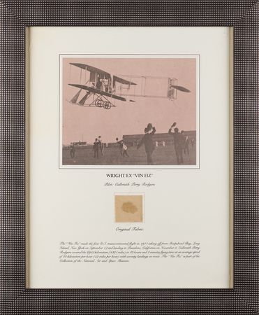 Lot #336 Wright Brothers Vin Fiz Fabric Swatch