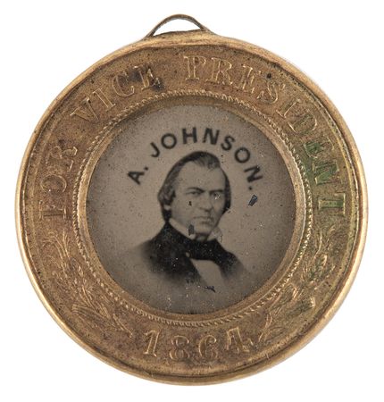 Lot #38 Abraham Lincoln and Andrew Johnson 1864 Presidential Campaign Ferrotype Token - Image 2