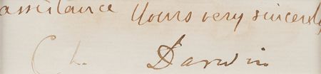 Lot #246 Charles Darwin Signature - Image 2