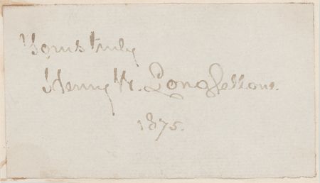 Lot #514 Henry Wadsworth Longfellow Signature - Image 1