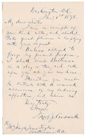 Lot #141 John Andrew Jackson Creswell Autograph