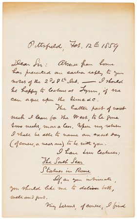Lot #483 Herman Melville Autograph Letter Signed