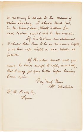 Lot #483 Herman Melville Autograph Letter Signed on Lecturing 'The South Seas' - Image 2