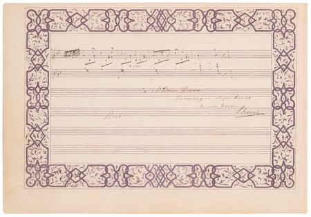 Lot #523 Frederic Chopin Autograph Musical Quotation Signed from the Polish Song 'Wiosna (Spring)' - Image 2