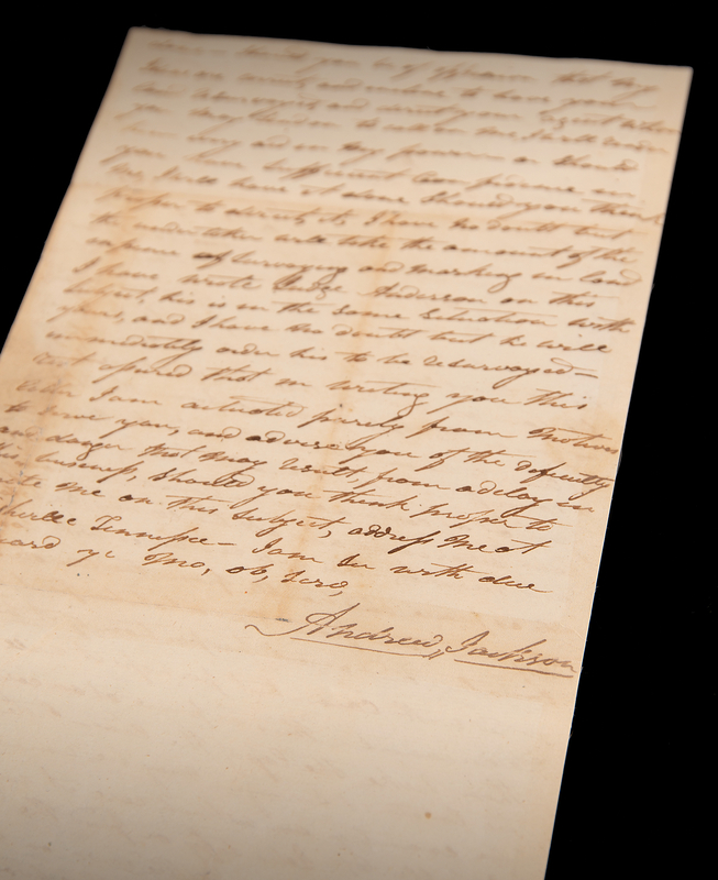 Lot 6003 Andrew Jackson Autograph Letter Signed on the 1805 Cherokee Treaty, Suggesting 