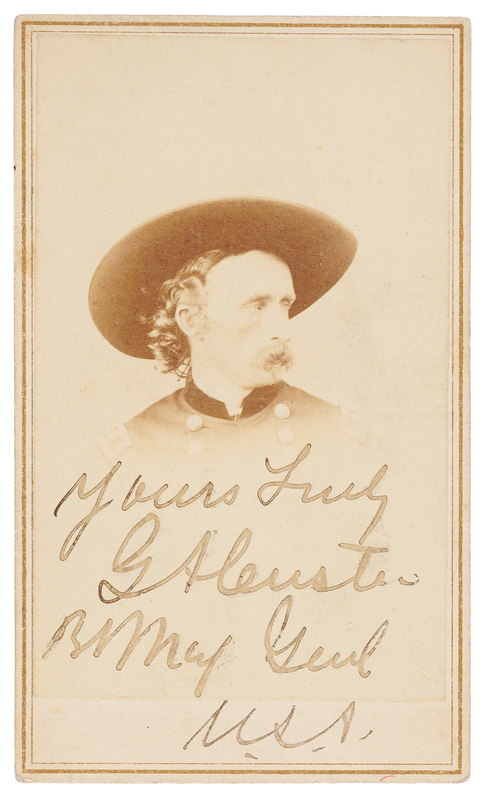 Lot 6032 George A. Custer Signed Carte-de-Visite Photograph by Alexander Gardner