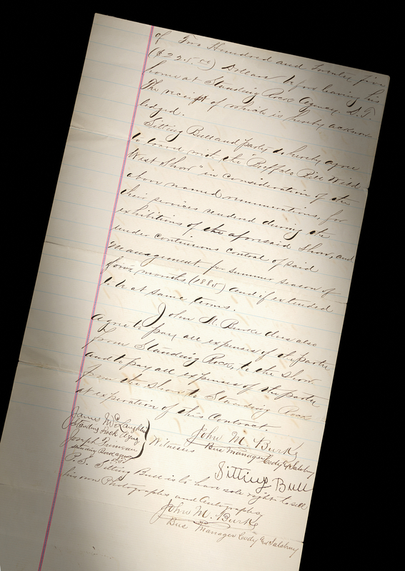 Lot 6054 Sitting Bull Rare and Historic Document Signed - His 1885 Contract to Appear in the 