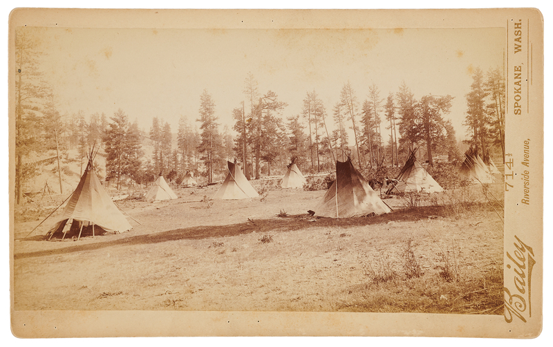 Lot 6085 Indian Tipi Encampment Boudoir Cabinet Photograph by Bailey of Spokane