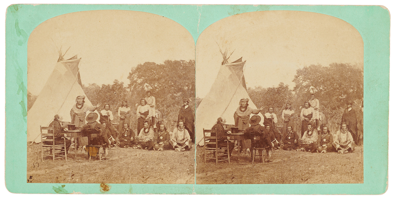 Lot 6072 Sioux Peace Council Stereoview Photograph