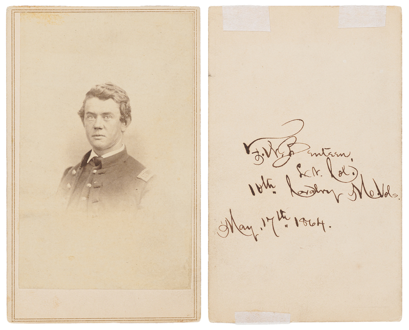 Lot 6039 Frederick W. Benteen Signed Civil War-Dated Carte-de-Visite Photograph