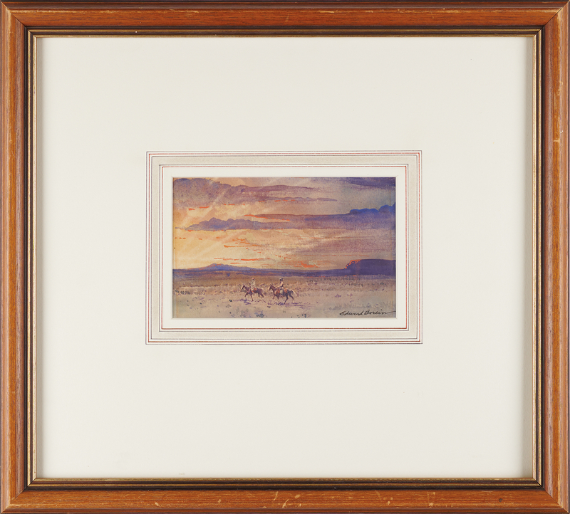 Lot 6105 Edward Borein Original Watercolor Painting - Sunset Riders