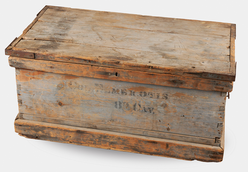 Lot 6044 Indian Wars: Col. Elmer I. Otis's Wooden Officer's Trunk as Commander of the 8th Cavalry (Fort Meade, Dakota Territory)