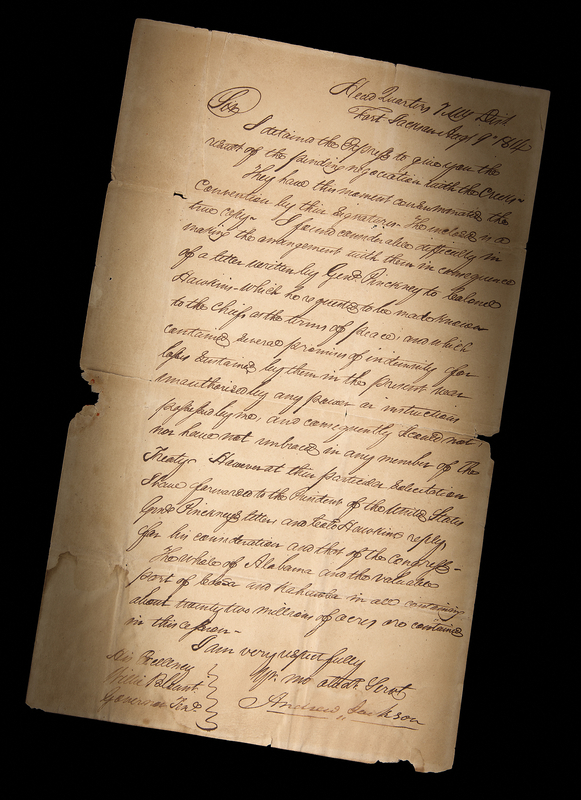 Lot 6005 Andrew Jackson Letter Signed on the 1814 Treaty of Fort Jackson - The Creek Nation Cedes 23 Million Acres in Land