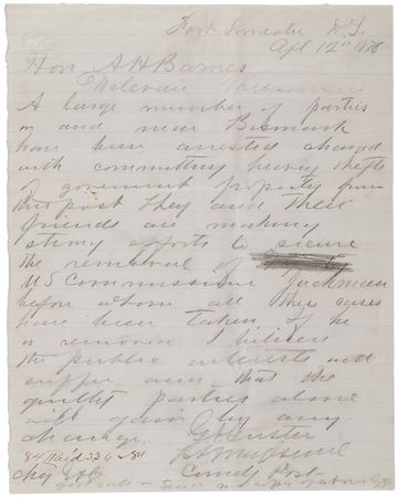 Lot #6031 George A. Custer Autograph Telegram