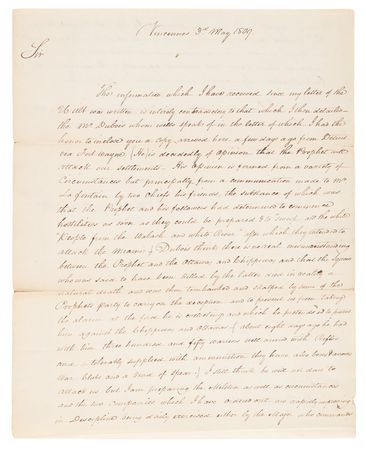 Lot #6006 William Henry Harrison (4) Letters Signed to the Secretary of War, Warning of Indian Hostilities on the Indiana Frontier - Image 4