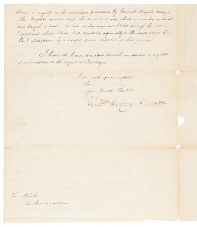 Lot #6006 William Henry Harrison (4) Letters Signed to the Secretary of War, Warning of Indian Hostilities on the Indiana Frontier - Image 5